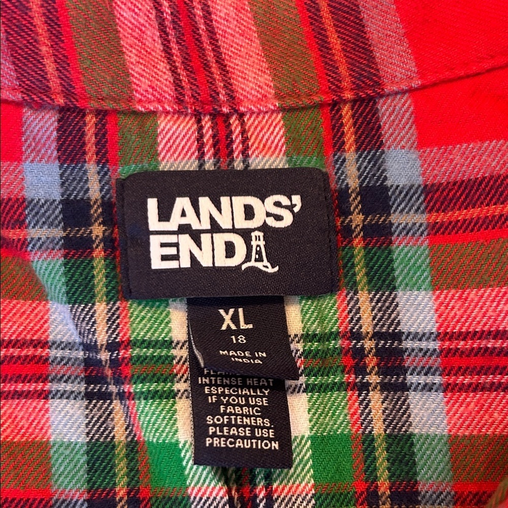 Lands' End Multicolor Plaid Shirt - Picture 2 of 5